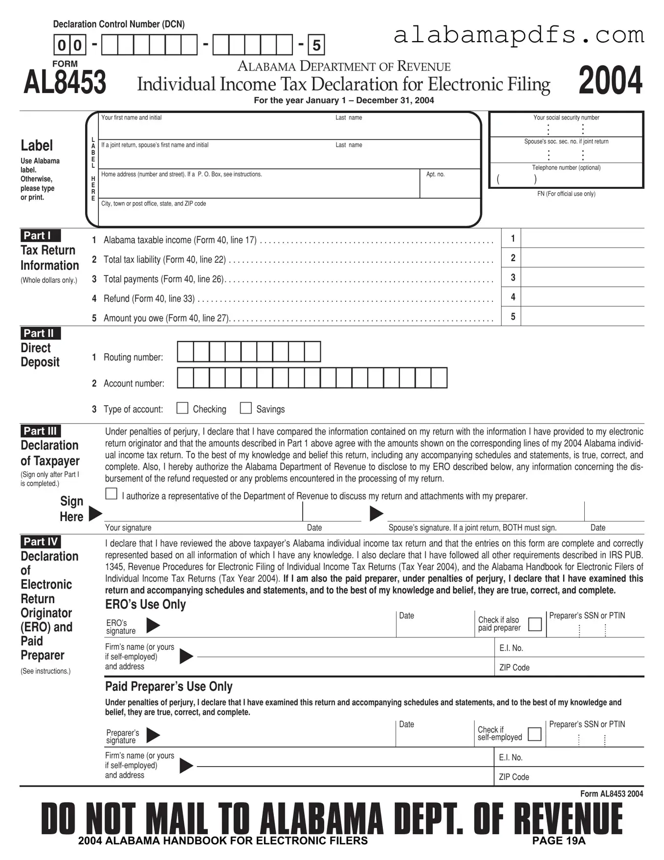 Alabama 8453 Template