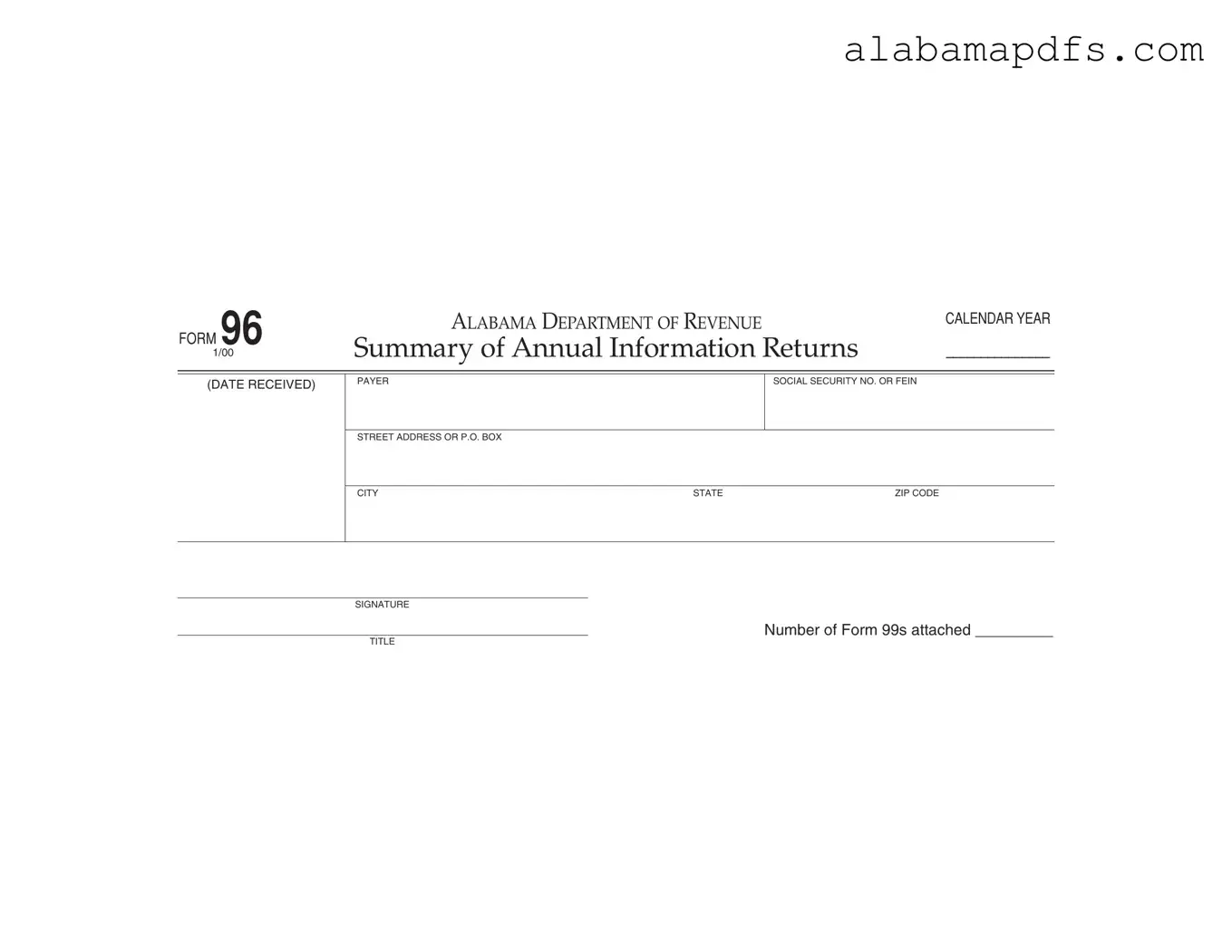 Alabama 96 Template