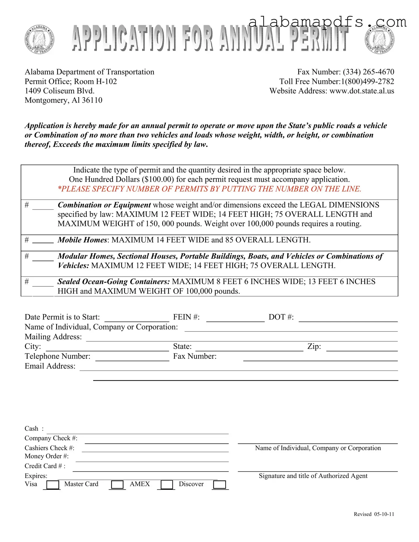 Alabama Annual Permit Template