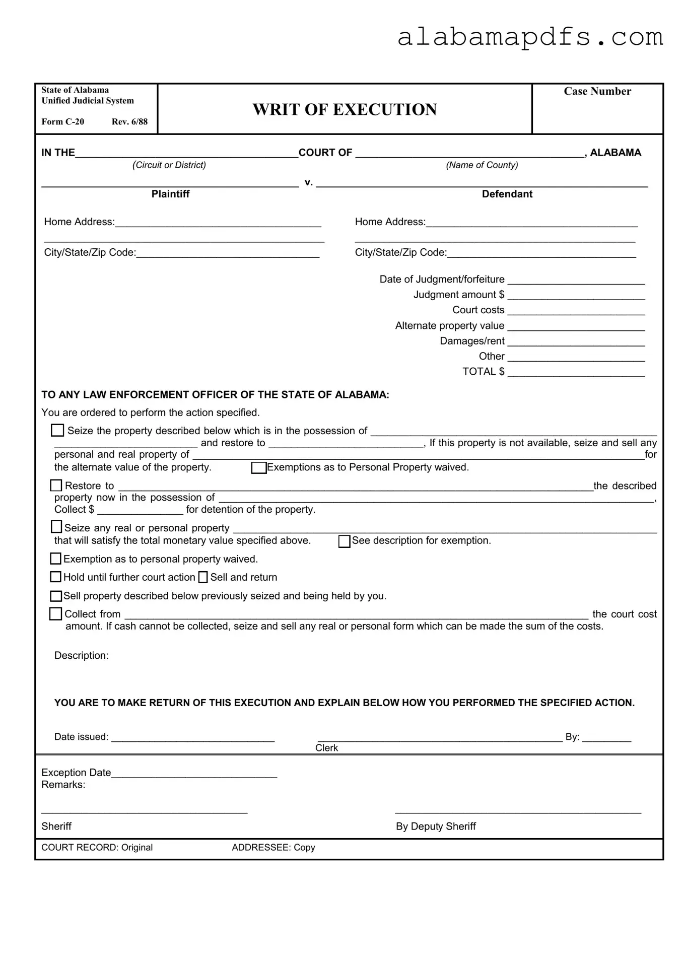 Alabama C 20 Template