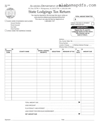 Alabama 2320 Template