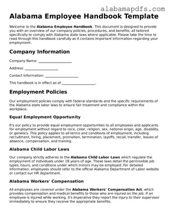 Official Alabama Employee Handbook Document