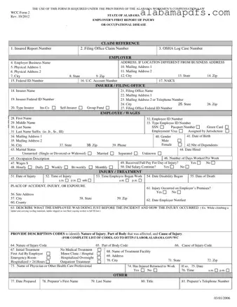 Alabama First Report Template